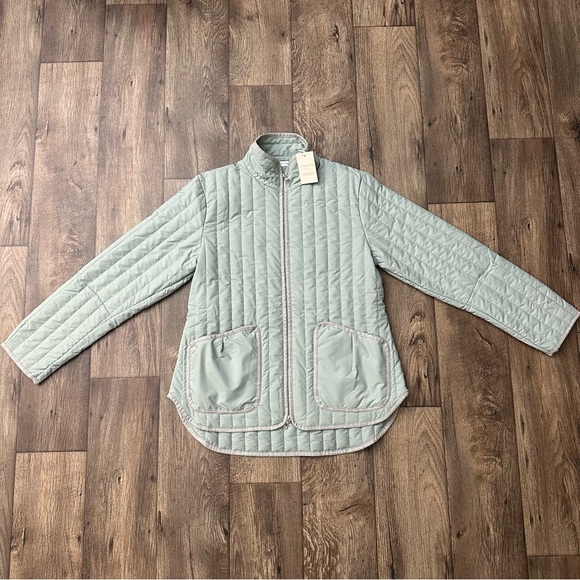 Peter Millar Women's Sage Fog Pippin Quilted Travel Jacket Size M Green